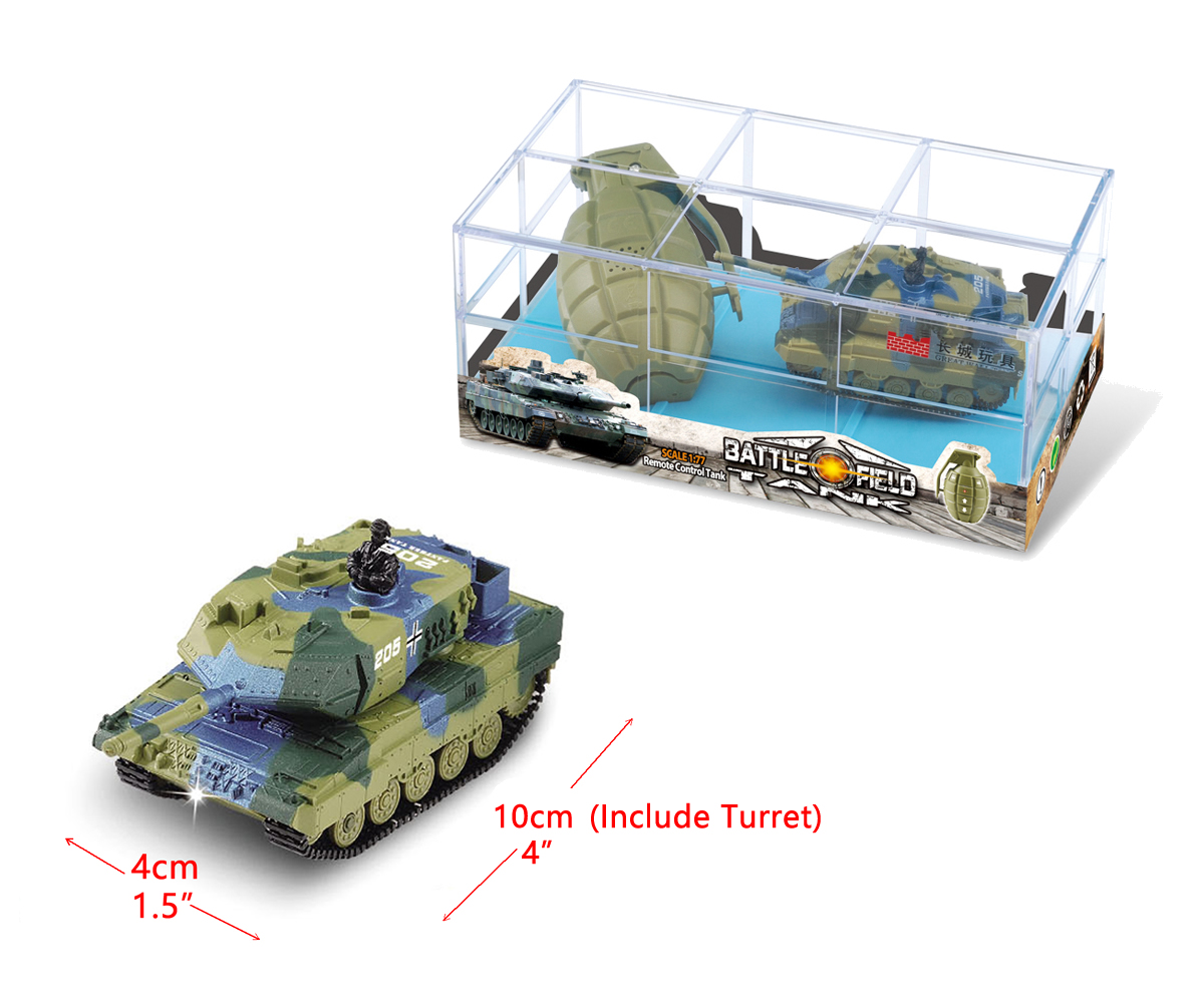 RC 2.4G Remote Control Mini 1/77 German Leopard 2A6 Tanks with Sound and Light