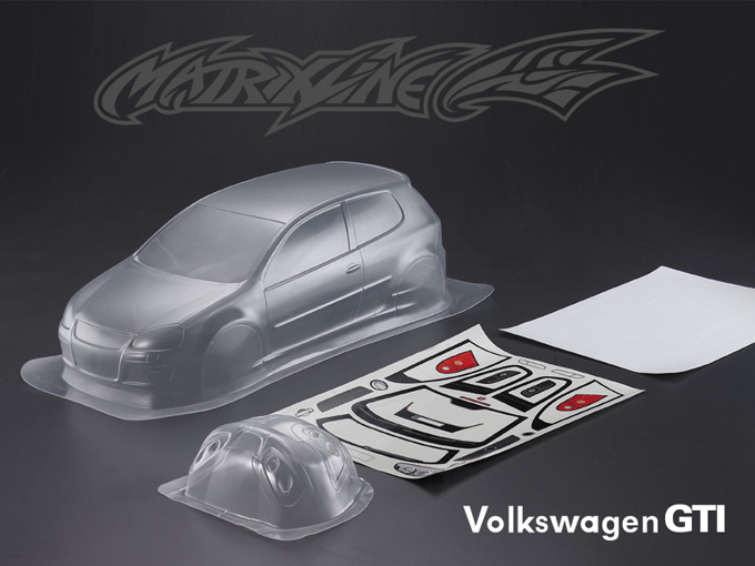 VW GTI 1/10 Scale RC Onroad Racing Drift Touring Car Transparent Clear Lexan Body Shell 
