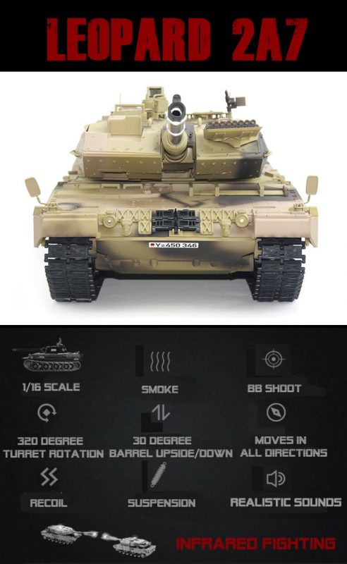 1/16 Tongde RC Infrared Battle Tank Radio Control Panzer M1A2 SEP V2 A – RC Construction Vehicle