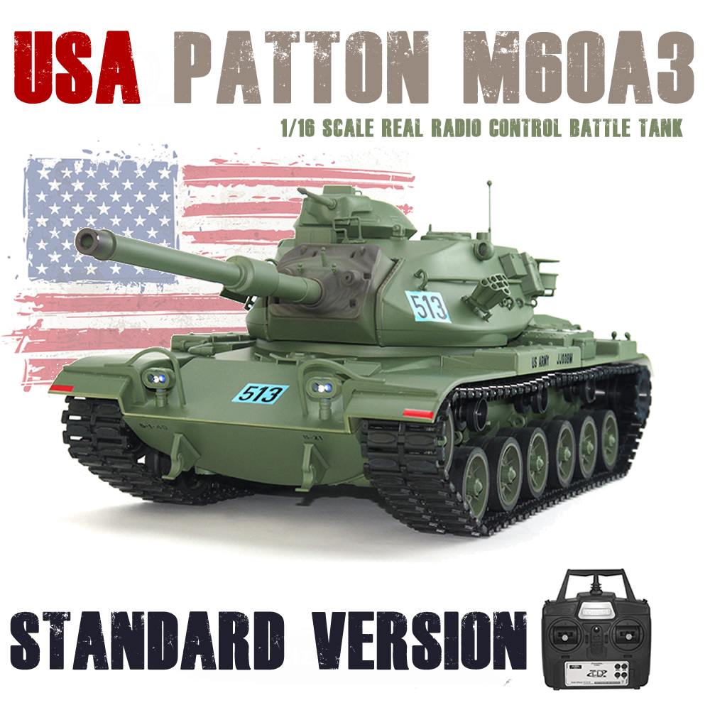 1/16 2.4G RC Remote Control Tongde Smoke & Sound USA Patton M60A3